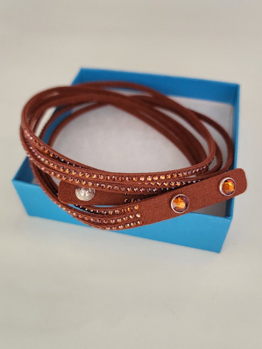 Touchstone Crystal Wrap-Star Bracelet Smoked Amber